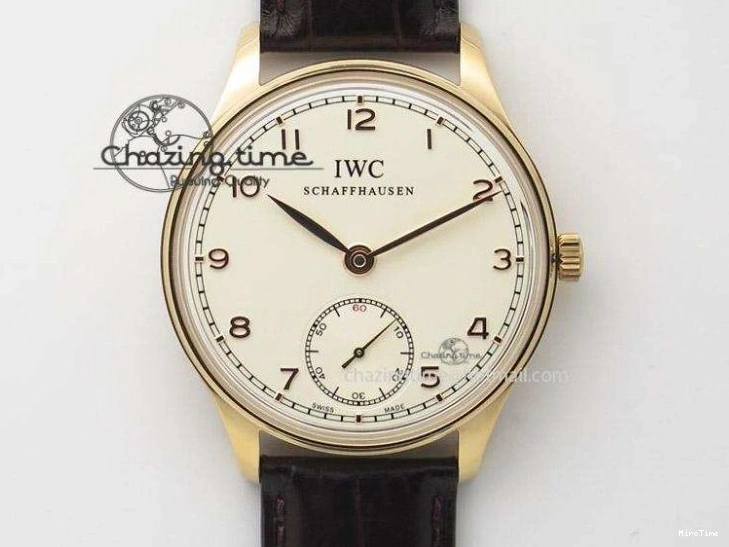 MIROTIME 0507 Portuguese IW3714 Diam ZF V2 1:1 Best Edition White Dial RG Numbers On Brown Leather Strap A79350 (Slim Movement) Fashionable 7246